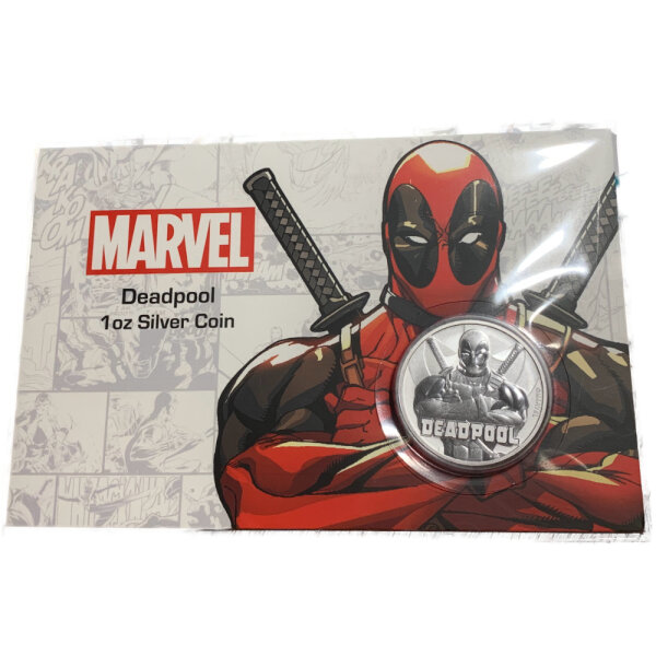 Tuvalu Marvel 5. Ausgabe 2018 Deadpool 1 oz Silber - Blisterkarte