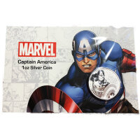 Tuvalu Marvel 6. Ausgabe 2019 Captain America 1 oz Silber...