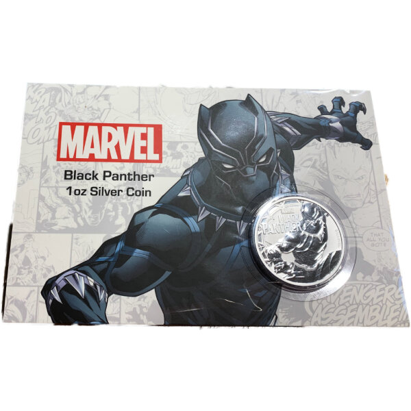 Tuvalu Marvel 3. Ausgabe 2018 Black Panther 1 oz Silber - Blisterkarte