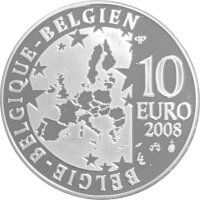 Belgien 10 Euro 2008 - Der blaue Vogel - Silber PP