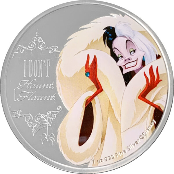 Niue Disney 2018 - Villains - Cruella de Vil - 1 oz Silber I PP Coloriert
