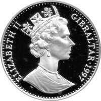 Gibraltar 1 Royal 1997 Hunde "Yorkshire Terrier" - 1 oz Silber PP