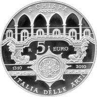 Italien 5 Euro 2010 - Italien der Künste "Santa Chiara, Neapel" - Silber PP