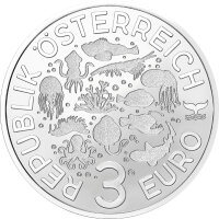 Österreich Leuchtende Meereswelten 3 Euro 2023 Steinkoralle