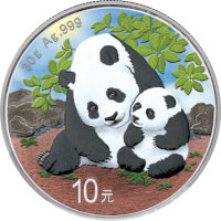 China Panda 2024 30 Gramm Silber - Coloriert