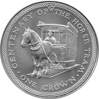 Isle of Man 1 Crown 1976 - 100 Jahre Pferdebahn - Silber