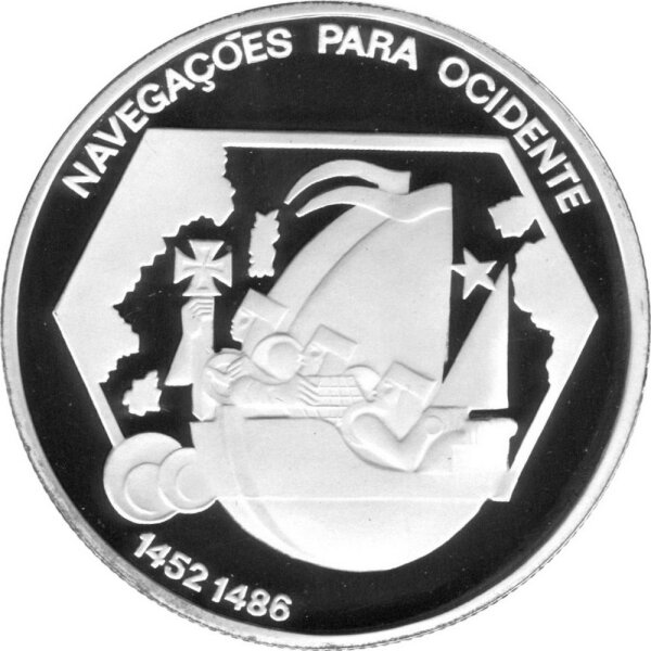 Portugal 200 Escudos 1991 - Portugiesische Entdeckungen "Navigation nach Westen" - Silber PP