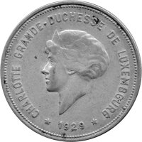 Luxemburg 5 Francs 1929 - Großherzogin Charlotte...