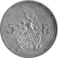 Luxemburg 5 Francs 1929 - Großherzogin Charlotte 1919-1964, KM#38