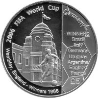 Guernsey 5 Pfund 2006 - XVIII. Fußball WM 2006 in...