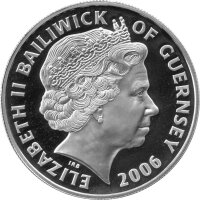Guernsey 5 Pfund 2006 - XVIII. Fußball WM 2006 in Deutschland "Wembley England - Winners 1966" -  Silber PP