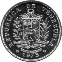 Venezuela 50 Bolivares 1975 - 15 Jahre WWF "Riesengürteltier" - Silber