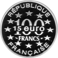 Frankreich 100 Francs 1996 - Bedeutende Bauwerke in Europa "Stephansdom in Wien" - Silber PP