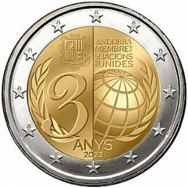 Andorra 2 Euro 2023 "30 Jahre UN-Beitritt"