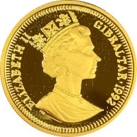 Gibraltar 50 Pounds 70 Ecu 1992 Karl der Große Gold PP