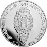Tchad Owls 5. Ausgabe Stygian Owl 2024 1 oz Silber