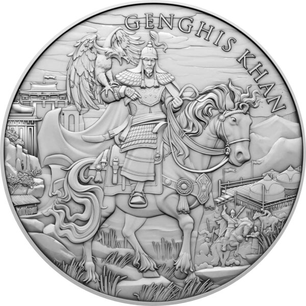 Round Legendary Warriors Dschingis Khan 1 oz Silber