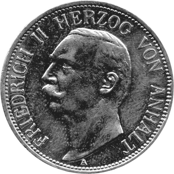 J.023 Anhalt 3 Mark 1911 Herzog Friedrich II.