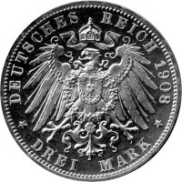 J.082 Lübeck 3 Mark 1908 Freie- und Hansestadt