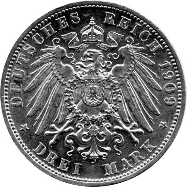 J.119 Reuß ältere Linie (Greiz) 3 Mark 1909 Fürst Heinrich