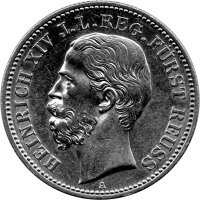 J.120 Reuß jüngere Linie (Schleiz) 2 Mark 1884...