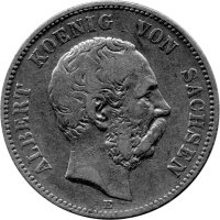 J.121 Sachsen 2 Mark 1879 König Albert