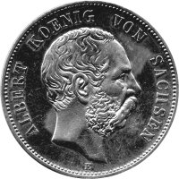 J.122 Sachsen 5 Mark 1876 König Albert