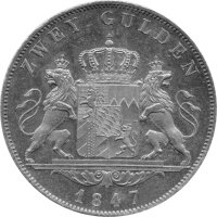 Bayern 2 Gulden 1847 - König Ludwig I. 1825-1848, KM#819