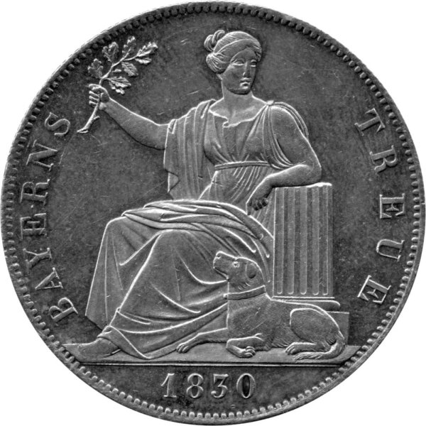 Bayern 1 Konventionstaler "Geschichtstaler - Bayerns Treue" 1830 - König Ludwig I. 1825-1848, KM#750