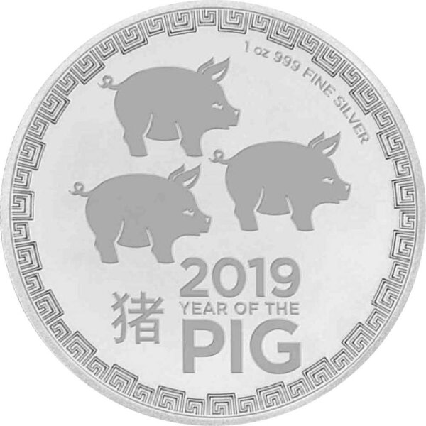 Niue Lunar 2019 Jahr des Schweins - 1 oz Silber