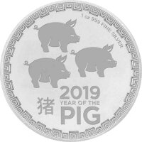 Niue Lunar 2019 Jahr des Schweins 1 oz Silber