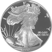 USA American Eagle 1990 1 oz Silber - Polierte Platte