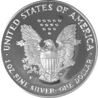 USA American Eagle 1990 1 oz Silber - Polierte Platte