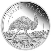 Australien Emu 2018 1 oz Silber | Polierte Platte