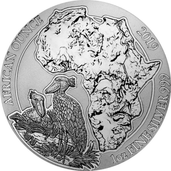 Ruanda African Ounce 2019 Schuhschnabel 1 oz Silber