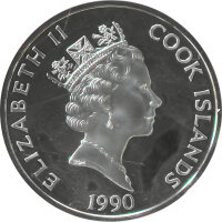 Cook Islands 50 Dollars 1990 Jacques Cartier - Silber PP