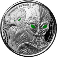 Ghana Alien 2023 1 oz Silber | Polierte Platte Coloriert