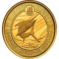 Cayman Inseln Sea Life Blue Marlin - Speerfisch 2023 1/10 oz Gold