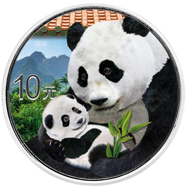 China Panda 2019 30 Gramm Silber - Coloriert