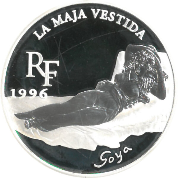 Frankreich 10 Francs 1996 - Schätze europäischer Museen "La Maja Vestida" - Silber PP