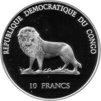 Kongo 10 Francs 2000 -"Jesus Christ" - Silber PP