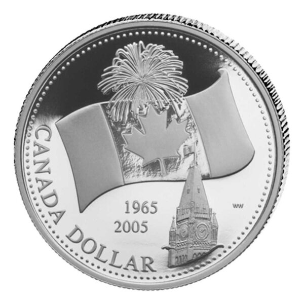 Kanada 1 Dollar 2005 40 Jahre Nationalflagge - Silber