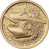 USA 1 Dollar 2024 Illinois Stahlpflug - Kupfer-Nickel