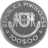 Portugal 100 Escudos 1989 - Kanarische Inseln - Silber