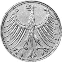 J.387 Deutschland 5 Deutsche Mark 1958 -J- Kursmünze 625/1000 Silber -ss