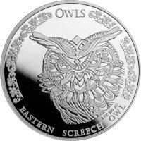 Tschad Owls 6. Ausgabe Eastern Screech Owl 2024 1 oz Silber