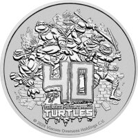 Tuvalu 40 Jahre Teenage Mutant Ninja Turtles 1 oz Silber