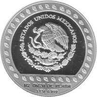 Mexiko 50 Pesos 1992 "Adlerkrieger - Guerrero Aguila" 1/2 oz Silber PP