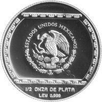Mexiko 2 Pesos 1993 - Bajorrelieve de El Tajin - 1/2 oz Silber PP