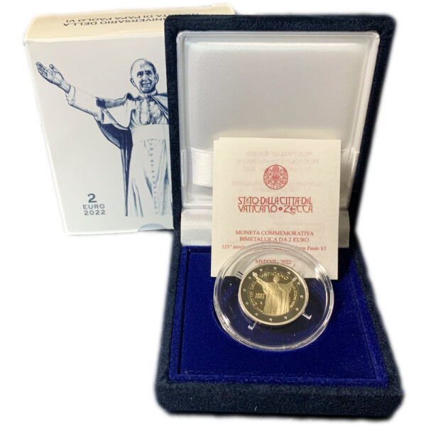 Vatikan 2 Euro 2022 "Papst Paul VI" - Polierte Platte